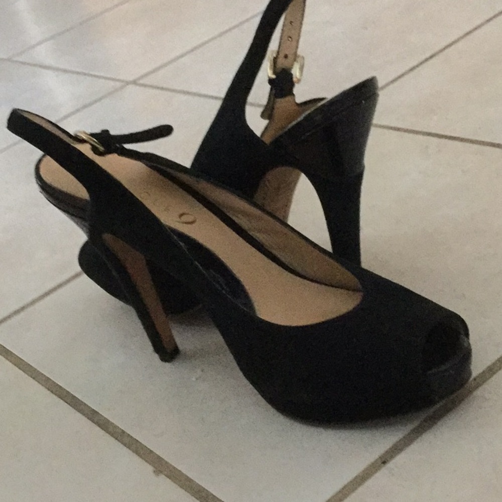 Boutique 9 Peep-toe Suede Slingbacks